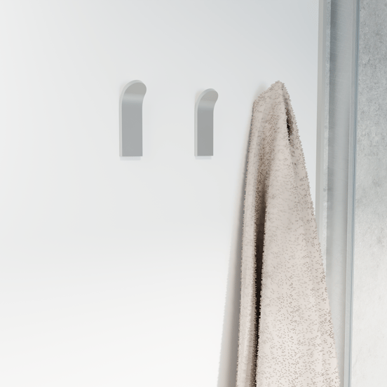 Linie Lucy dubbele shampoohouder voor douchewand met handdoekhaken mat chroom