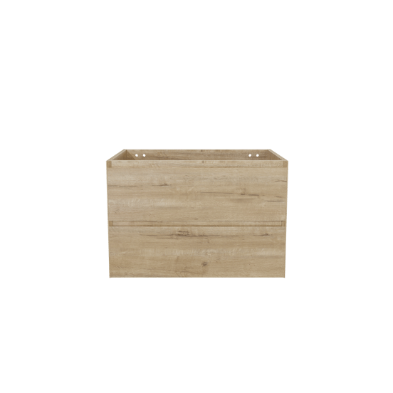 Balmani Mitra hängender Waschbeckenunterschrank 75 x 55 cm Eiche Rauh 2 Schubladen