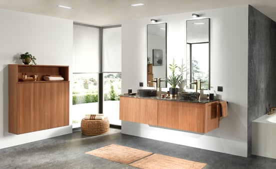 Balmani Still Aufsatzwaschbecken: Portoro Marmor Gold, rund, Ø 38 cm