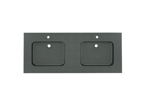 Balmani Napoli dubbele wastafel verzoete graniet 135 x 55 cm