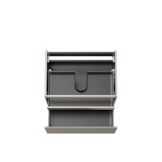 Storke Ribs zwevende wastafelonderkast 75 x 52 cm zijdegrijs 2 lades