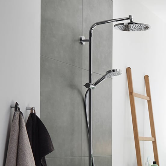 Hansgrohe Crometta S 240 Reno Duschsystem: Chrom glänzend (Ohne Duscharmatur)