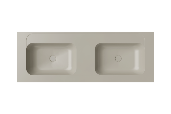 Balmani Tablo Strada double vasque top solid soie grise matte 150 x 55 cm