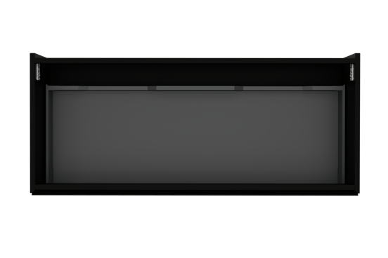 Storke Edge zwevende wastafelonderkast 120 x 52 cm mat zwart 1 lade 2 sifonuitsparingen