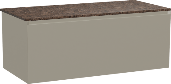 Balmani Idra zwevend badmeubel 120 x 55 cm steengrijs met Stretto enkel of dubbel wastafelblad in marmer dark emperador