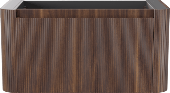 Storke Soft  hängendes möbelstück Waschtischunterschränke 100 x 46 cm Nussbaum 2 Schubladen Vert. Sym. Rippe