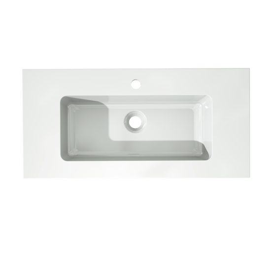 Storke Diva enkele wastafel glanzend composiet marmer 80 x 40 cm