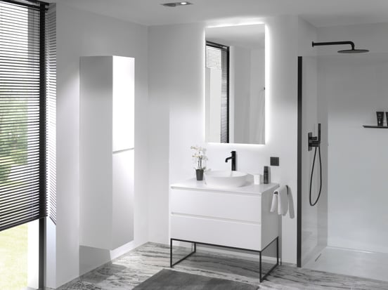 Balmani Mitra zwevende wastafelonderkast 90 x 55 cm mat wit 2 lades