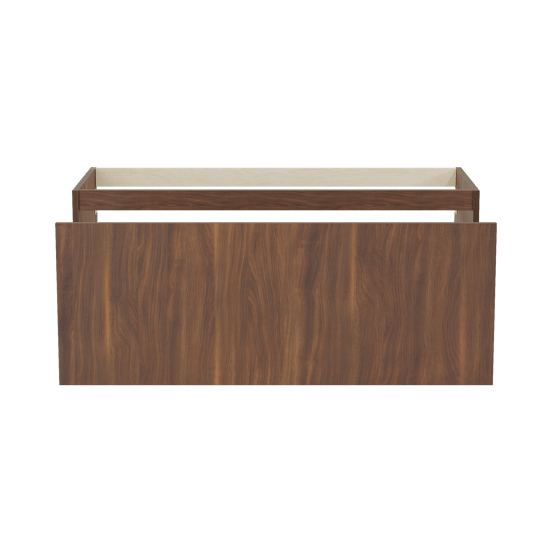 Balmani Sfera hängender Waschbeckenunterschrank: 120 x 55 cm, Amerikanischer Nussbaum, 2 Schubladen