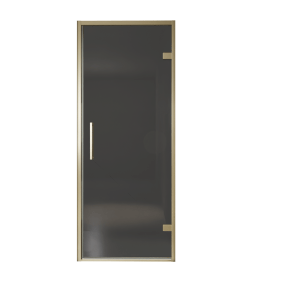 Balmani Senses Design douche draaideur rechts 90 cm x 210 cm Rookglas, Brushed Champagne Gold profielen