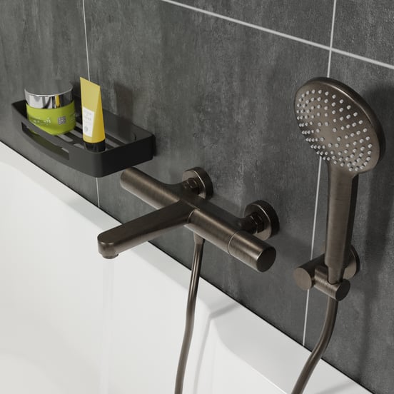 Blaufoss Round handdoucheset 3 functies Brushed GunMetal