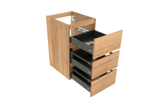 Balmani Lucida staande wastafelonderkast 45 x 55 cm teak 3 lades