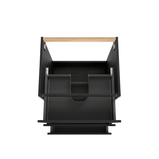 Balmani Lucida meuble sous-vasque a poser 67,5 x 55 cm chêne noir 3 tiroirs