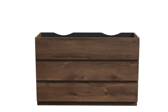 Linie Lado meuble sous-vasque a poser 120 x 46 cm chêne brun 3 tiroirs