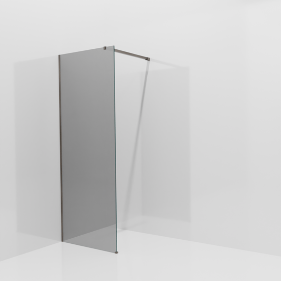 Balmani Modular douche à l'italienne: 80 x 200 cm, Miroir Reflex, Profil Brushed GunMetal