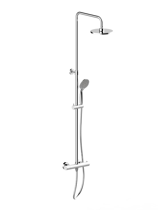 Linie Junos 200 Duschsystem mit Thermostat-Armatur Chrom Glänzend