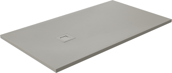 Luca Varess Classy receveur de douche 140 x 80 cm marbre composite gris clair mat structure rock