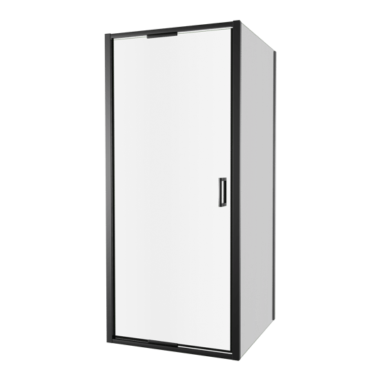 Luca Varess Vidor In paroi de douche avec porte pivotante et paroi latérale fixe 90 x 90 cm verre transparent profil noir mat