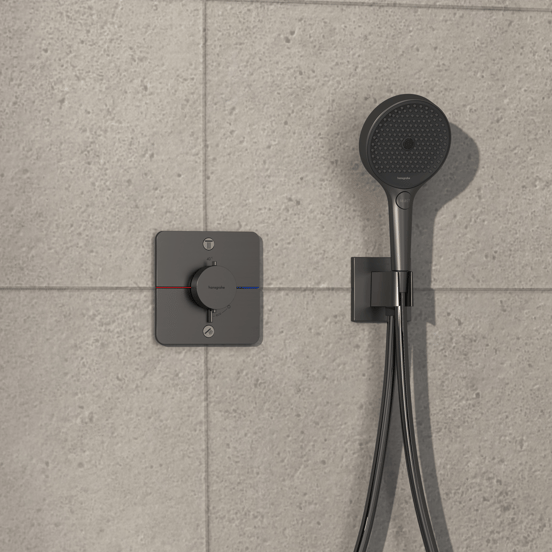 Hansgrohe Showerselect Comfort Q thermostat de douche encastré 2 évacuations Brushed Black Chrome