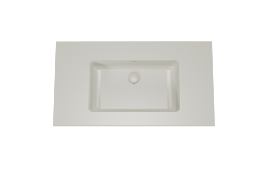 Storke Diva enkele wastafel mat zijdegrijze top solid 95 x 52 cm