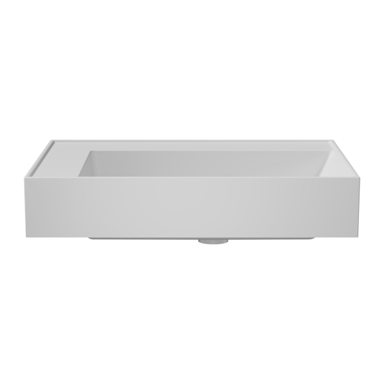 Balmani Argila asymmetrisch rechtse wastafel composietmarmer mat wit 60 x 46 cm