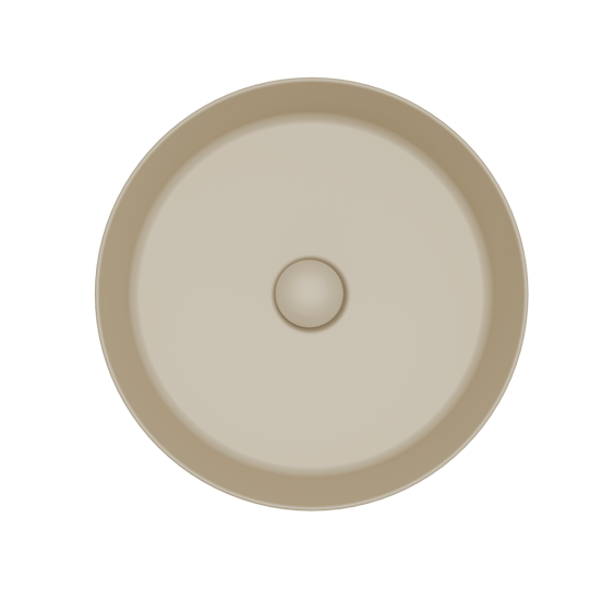 Balmani Fiyi Aufsatzwaschbecken: Matt Dune Solid Surface, rund, Ø 39 cm