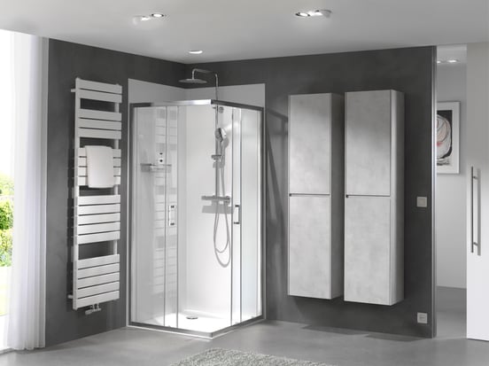 Luca Varess Silk Duschrückwand: 140 x 220 cm, Acryl, Weiß matt