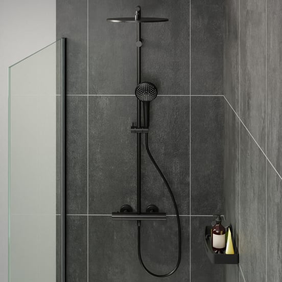 Blaufoss Round 300 regendoucheset Mat Zwart