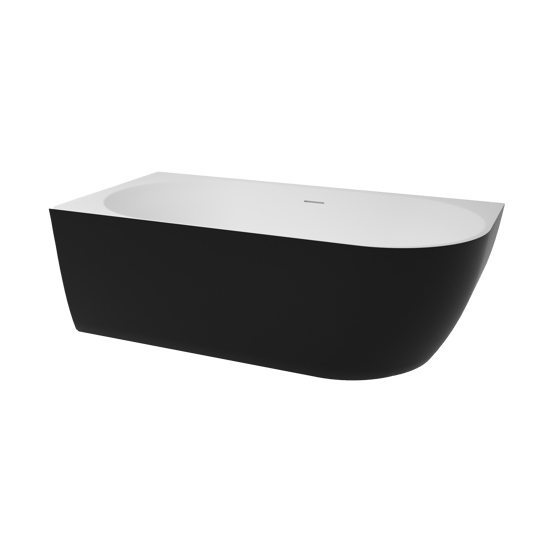 Luca Varess Otello 2-Personen-Eckbadewanne: links, 170 x 80 cm, Acryl, Schwarz Matt