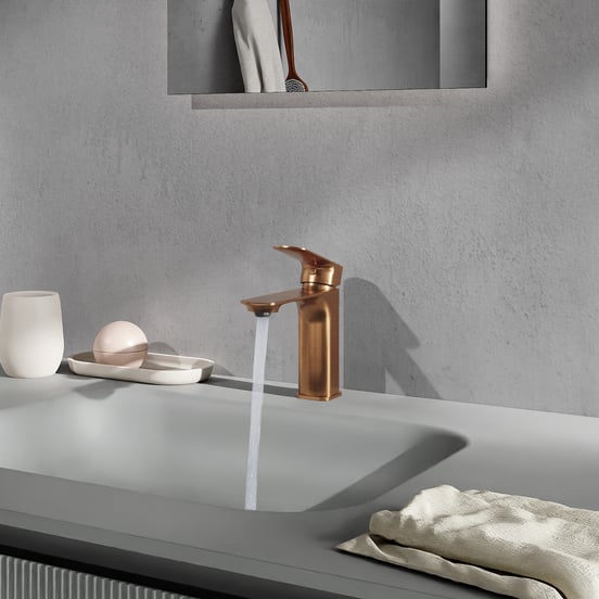 Blaufoss Bodan EcoStart Standard-Waschbecken Armatur: Brushed Rosegold