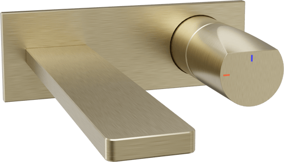 Blaufoss Eris EcoStart inbouw wastafelkraan Brushed Champagne Gold incl. inbouwelement