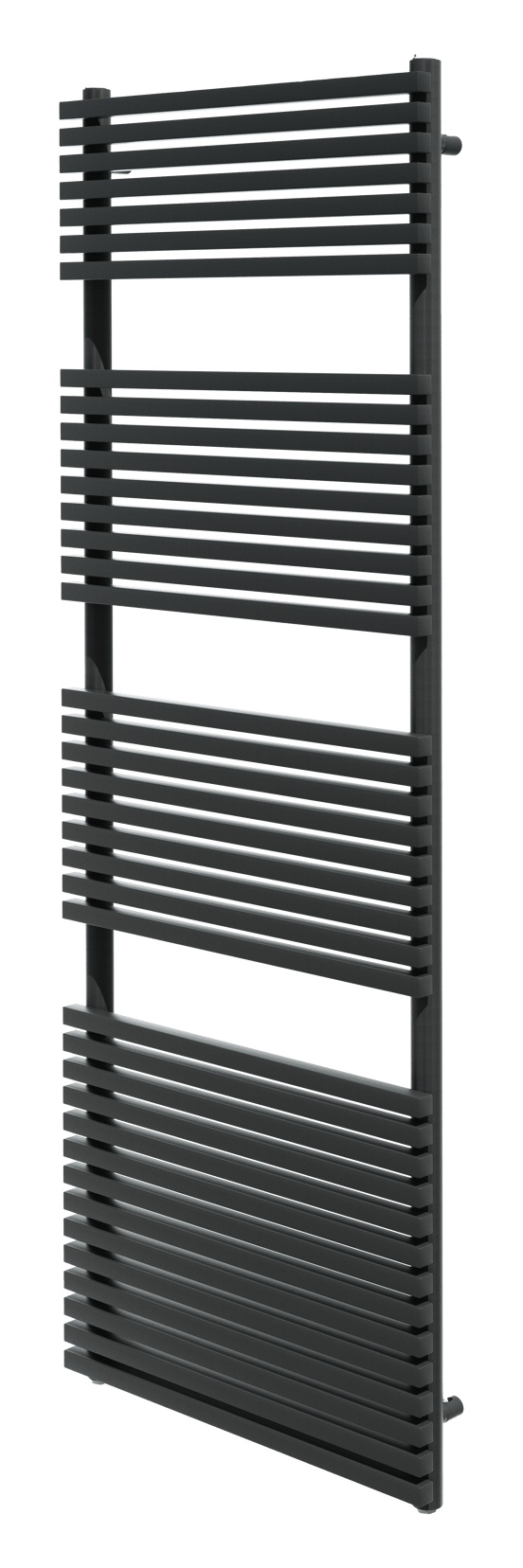 Vipera Vesuvio enkele handdoekradiator 60 x 180 cm centrale verwarming mat zwart zij- en middenaansluiting 1.469W