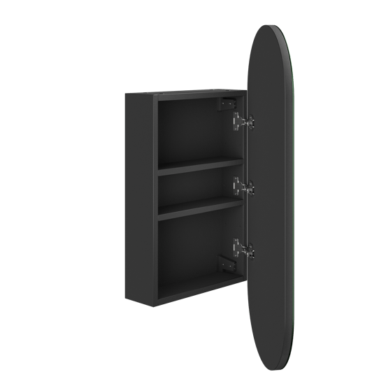 Storke ovaal spiegelkast 100 x 40 cm mat zwart