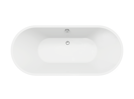 Linie Paulo baignoire îlot ovale 177,5 x 80 cm acrylique blanc mat