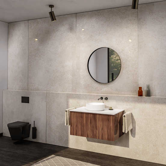 Balmani Giro Round miroir rond Brushed GunMetal Ø 75 cm