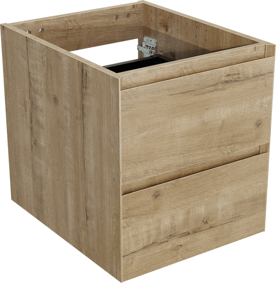 Balmani Mitra hängender Waschbeckenunterschrank 45 x 55 cm Eiche Rauh 2 Schubladen
