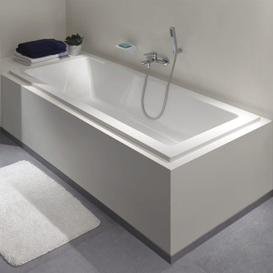 Luca Varess Sandrina tweepersoons inbouwbad 180 x 80 cm acryl Hoogglans Wit