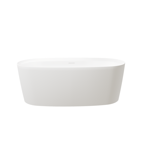 Luca Varess Sutilo Freistehende Badewanne: 160 x 75 cm, Acryl, Weiß Glänzend, mit integrierter Ablage