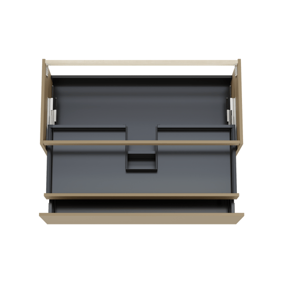 Balmani Sfera hängender Waschbeckenunterschrank: 120 x 55 cm, Dune, 2 Schubladen