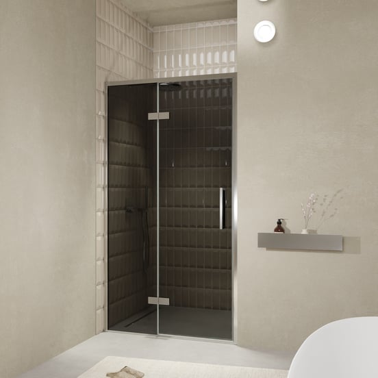 Balmani Senses Design douche draaideur links 120 cm x 210 cm Rookglas, Chroom profielen, met coating