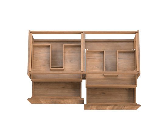 Balmani Idra zwevende wastafelonderkast 135 x 55 cm teak 4 lades