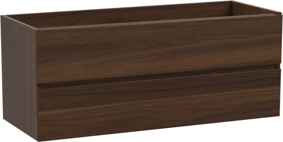 Storke Edge meuble sous-vasque suspendu 120 x 46 cm noyer 2 tiroirs