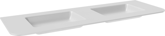 Balmani Moon double vasque Solid Surface blanc mat 160 x 55 cm