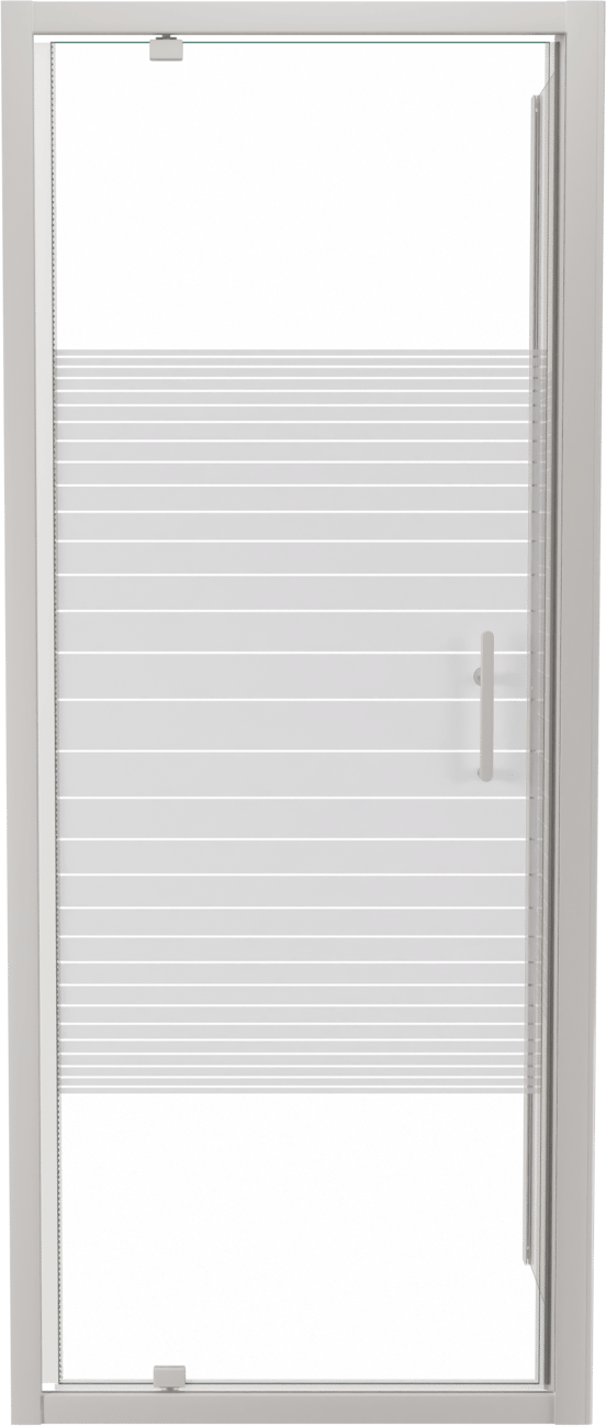 SanyOne Anton paroi de douche avec porte pivotante et paroi latérale fixe, 80 x 80 cm, verre à rayures, profil blanc