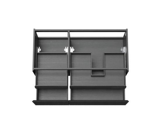 Balmani Fila zwevende wastafelonderkast 120 x 55 cm asymmetrisch rechts fineer zwarte eik 4 lades