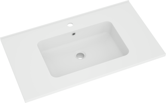 Linie Classo meuble salle de bains à poser 80 x 46 cm chêne gris avec Vano plan simple en marbre composite blanc mat