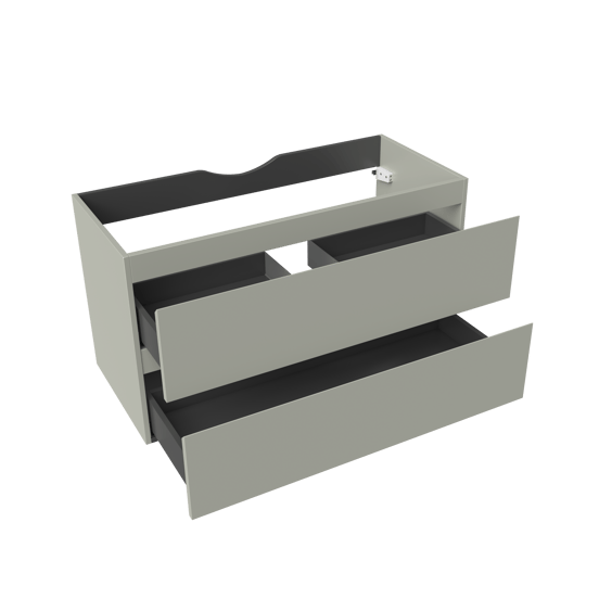 Linie Lado meuble sous-vasque suspendu 100 x 46 cm greige 2 tiroirs