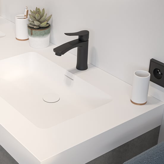 Blaufoss Lima robinet de lavabo noir mat