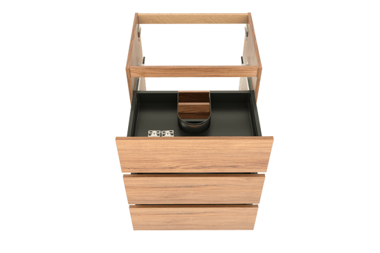 Balmani Lucida meuble sous-vasque a poser 67,5 x 55 cm teck 3 tiroirs