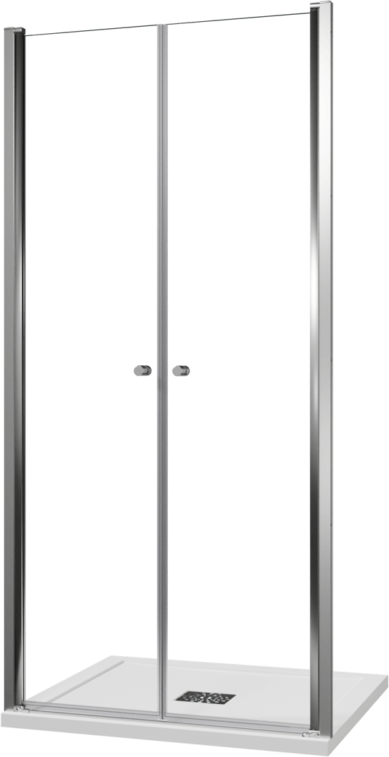 Luca Varess Kuresa douche pendeldeur 100 x 200 cm helder glas glanzend chroom profiel